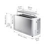 Enfinigy, Toaster mit Br&ouml;tchenaufsatz, 2 Schlitze lang, Silber, small 8