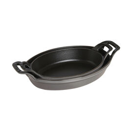 21 cm oval Cast iron Oven dish graphite-grey