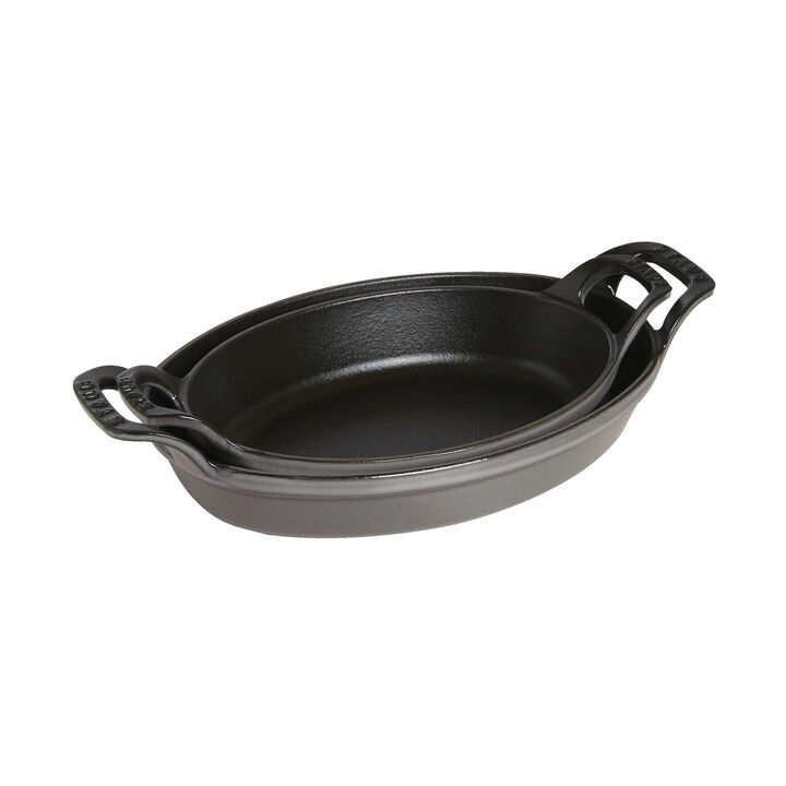 Cast Iron, 8.25 inch, Oval, Gratin Baking Dish, Graphite Grey, large 2