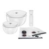 Fresh & Save BOWLS, Vakuum startpakke, Glas / M/L, 9-dele, gennemsigtig-hvid, small 1