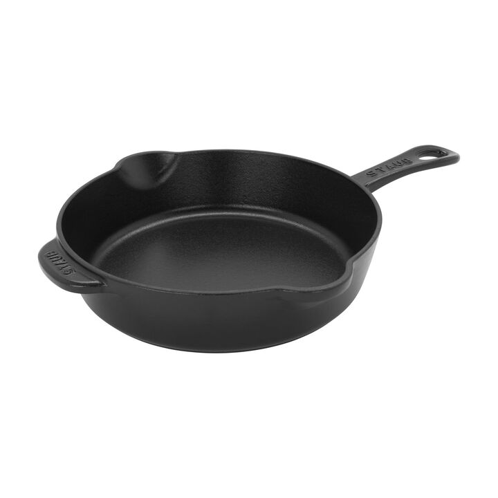 Cast Iron, 8.5-inch, Traditional Deep Skillet, Matte Black, large 1