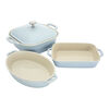 Stoneware, 4-pc, Macaron Mixed Baking Dish Set, Light Blue, small 1