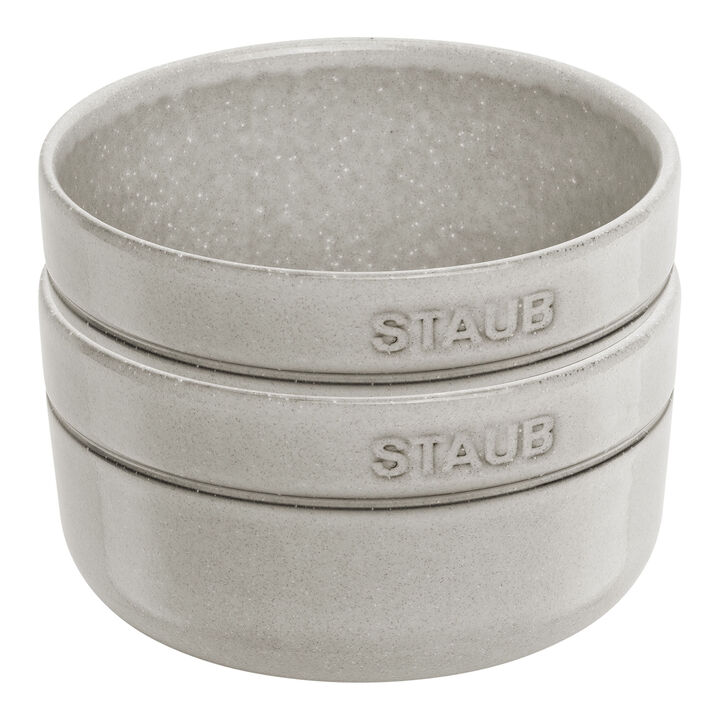 Dining Line, Schüsselset, 2-tlg. / 12 cm, Weisser Trüffel, Keramik, large 1
