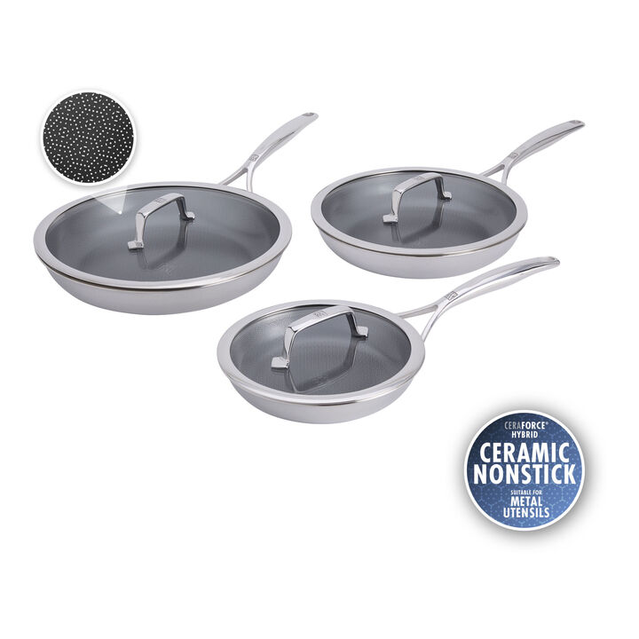 Peak, 6-pc, Ceramic Hybrid Frying Pan Set, large 1
