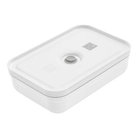 L flat Divided Meal Prep Container, plastic, white-grey