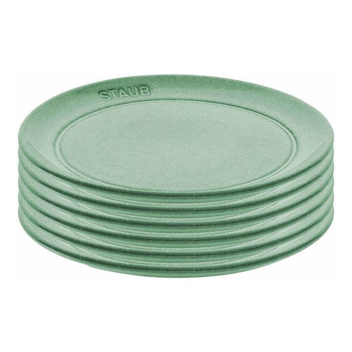 Dining Line, Lot de assiettes plates, 6-pcs. /15 cm, sauge, Céramique, large 1