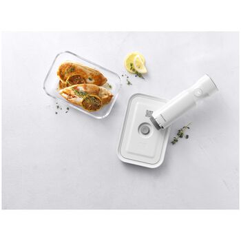 Vakumlu Saklama Kabı, L, Borosilikat Cam, Gri,,large 6
