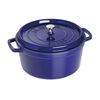 Cocotte e pomello swarovski, 2-pz. / 28 cm, blu scuro / argento, Ghisa / Acciaio Inox, small 2