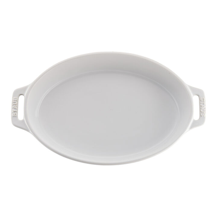 Stoneware, 2-pc, Oval Baking Dish Set, White, large 4