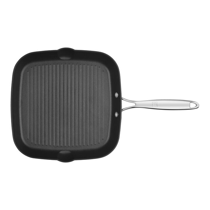 Forte, 28 x 28 cm square Aluminium Grill pan black, large 3