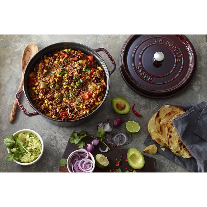 Cast Iron, 7 qt, Round, Dutch Oven, Grenadine - Factory Second, large 2
