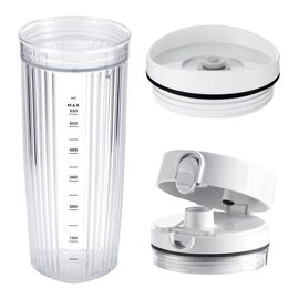 Personal Blender Jar With Drinking Lid And Vacuum Lid - White