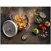 Cocotte et Swarovski bouton, 2-pcs. /28 cm, gris graphite / argent, Fonte / Acier Inoxydable, small 6