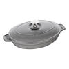 Cast Iron, 9-inch, Oval, Covered Baking Dish With Lid, Graphite Grey, small 1