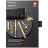 PREMIUM, Zip fastener case, 5 Piece, calf leather, small 9