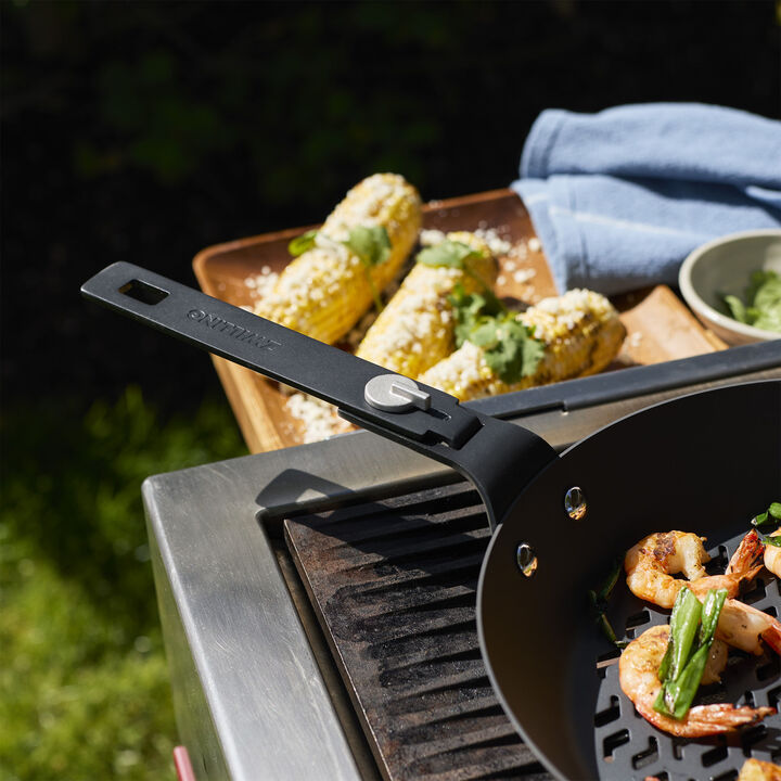 BBQ+, Perforated Carbon Steel Fry pan and Pizza Pan Set, large 4