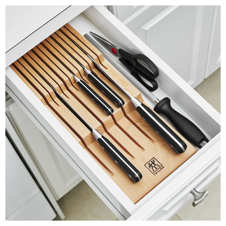 Storage, Beechwood, In-drawer Knife Organizer, large 3