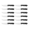 12-pc, Serrated Steak Knife Set With Black ABS Handle, small 1