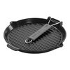 Grill Pans, 28 cm round Cast iron Grill pan with pouring spout black, small 2