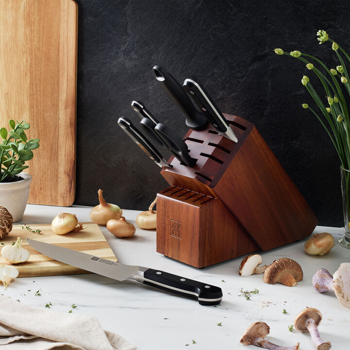 Pro, 7-pc, Knife block set, Acacia, large 2
