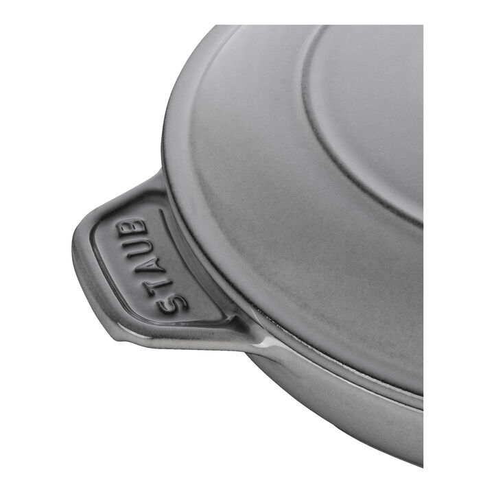 Cast Iron, 8-inch, Round, Covered Baking Dish With Lid, Graphite Grey, large 3