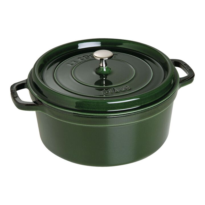 Cast Iron, 7 qt, Round, Dutch Oven, Basil, large 1