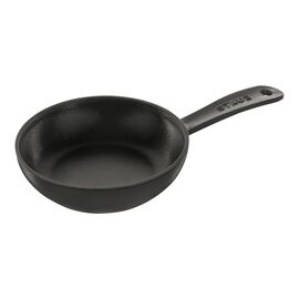 Bratpfanne 16 cm, rund, Schwarz, Gusseisen