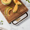 BBQ+, 17-inch x 14-inch Cutting Board With Tray, Acacia , small 3