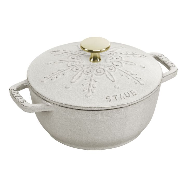 鋳物ホーロー鍋, Wa-NABE S スノーフレーク 16 cm, 鋳鉄, large 1