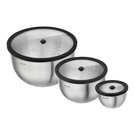 Vakuumschüssel Set S/M/L / 6-tlg, Edelstahl, Silber