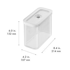 CUBE Container 2M / 21 cm, 2 Qt, Transparent-White
