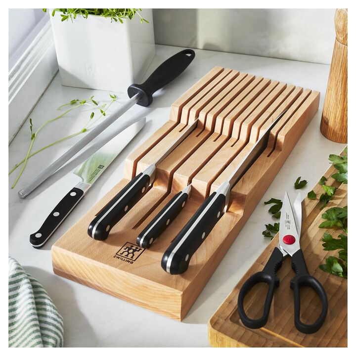 Storage, Beechwood, In-drawer Knife Organizer, large 4