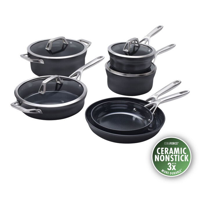 Motion Ceramic, 10-pc, Hard Anodized Ceramic Nonstick Cookware Set Ceramic Coating, large 1
