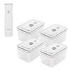Set bo&icirc;tes sous-vide & pompe, 5-pcs. /L, semi transparent-gris / blanc, Plastique, small 1