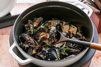 Steamed Mussels in Coconut Broth