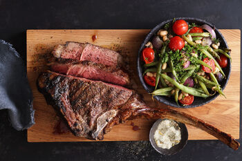 Dry-Aged Tomahawk Steak with Green Beans