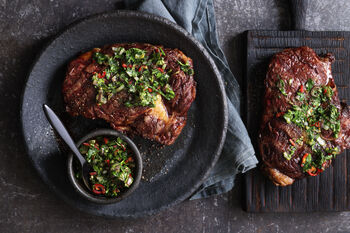 Ribeye Steaks with Chimichurri